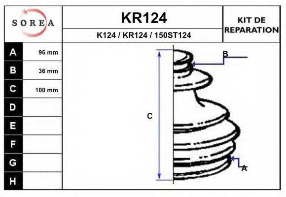 EAI KR124 Комплект пылника, приводной вал