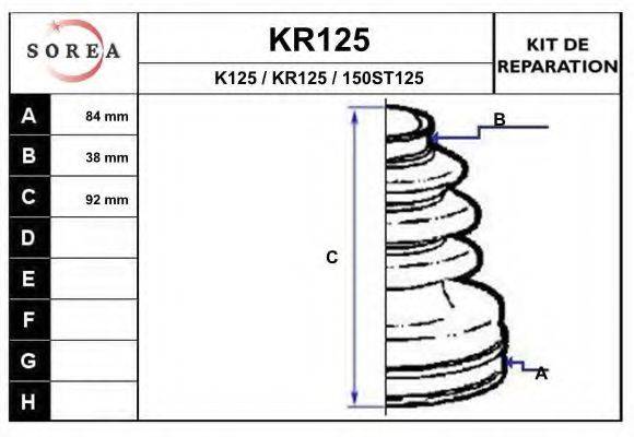 EAI KR125 Комплект пылника, приводной вал