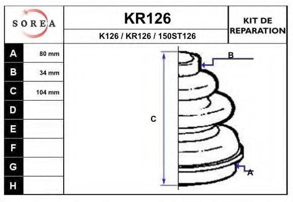 EAI KR126 Комплект пылника, приводной вал