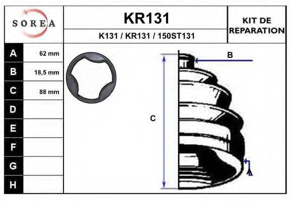 Комплект пильника, приводний вал EAI KR131
