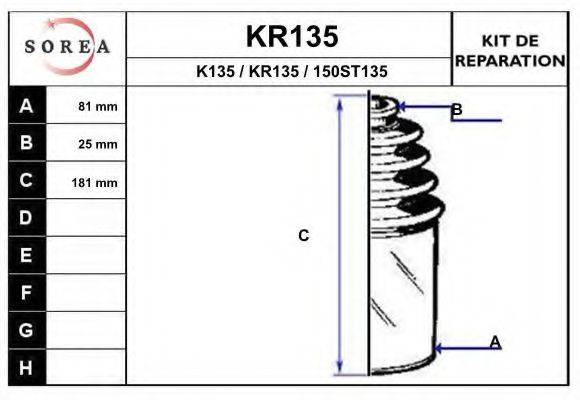 EAI KR135 Комплект пылника, приводной вал