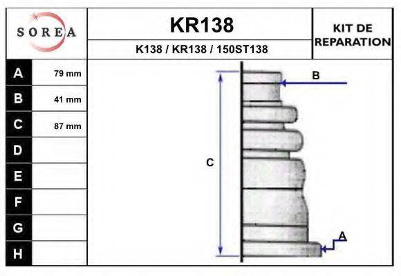 EAI KR138 Комплект пильника, приводний вал
