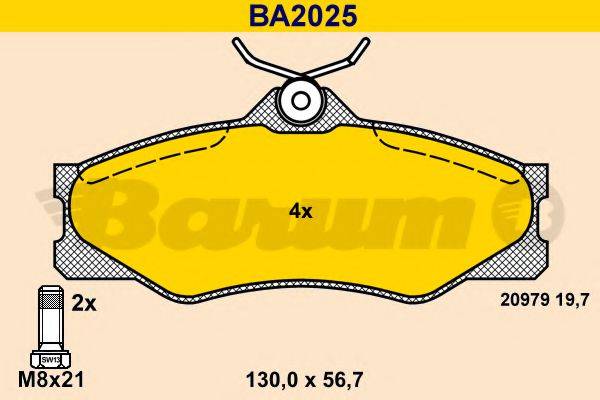 BARUM BA2025 Комплект тормозных колодок, дисковый тормоз