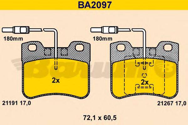 BARUM BA2097 Комплект тормозных колодок, дисковый тормоз