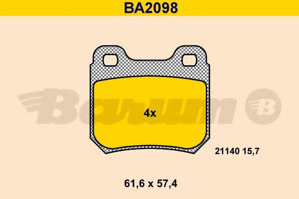 BARUM BA2098 Комплект тормозных колодок, дисковый тормоз