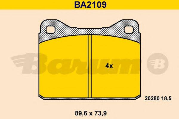BARUM BA2109 Комплект тормозных колодок, дисковый тормоз