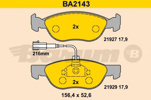 BARUM BA2143 Комплект тормозных колодок, дисковый тормоз