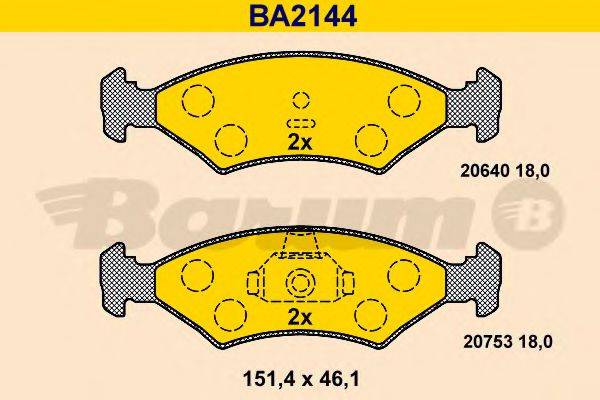BARUM BA2144 Комплект тормозных колодок, дисковый тормоз