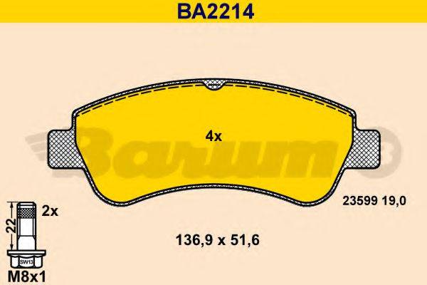 BARUM BA2214 Комплект тормозных колодок, дисковый тормоз
