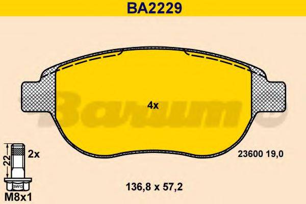 BARUM BA2229 Комплект тормозных колодок, дисковый тормоз