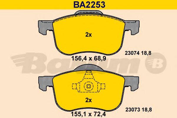 BARUM BA2253 Комплект гальмівних колодок, дискове гальмо