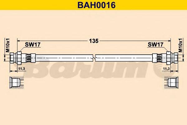 BARUM BAH0016 Тормозной шланг