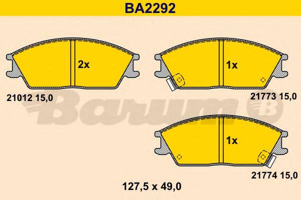 BARUM BA2292 Комплект тормозных колодок, дисковый тормоз