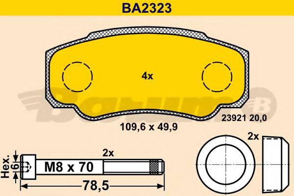 BARUM BA2323 Комплект тормозных колодок, дисковый тормоз