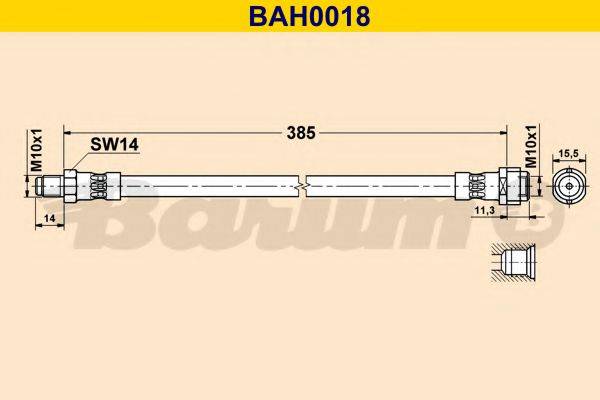 Тормозной шланг BARUM BAH0018