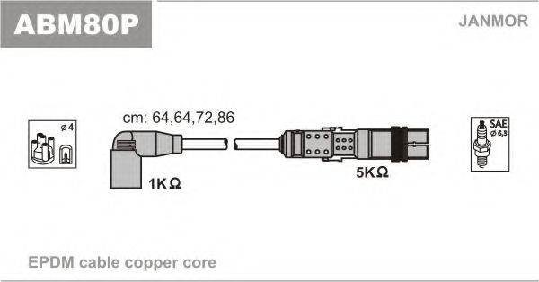 JANMOR ABM80P Комплект проводов зажигания