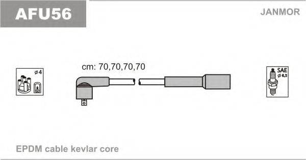 Комплект проводов зажигания JANMOR AFU56