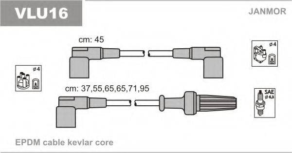 Комплект проводов зажигания JANMOR VLU16