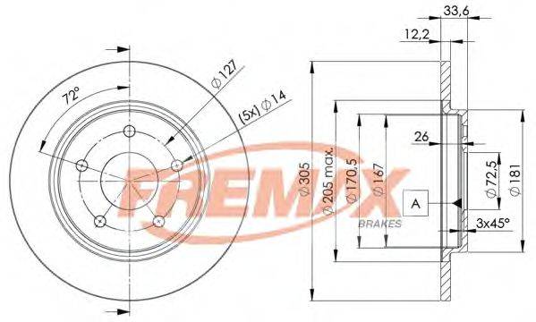 Тормозной диск FREMAX BD-5173