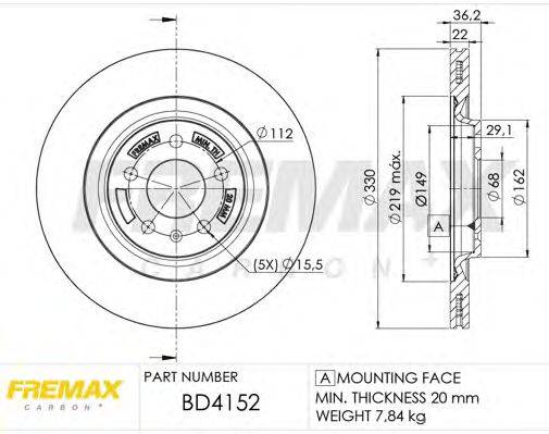 FREMAX BD4152 Тормозной диск