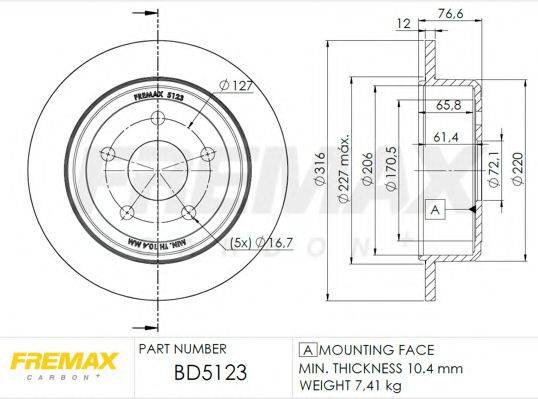 Тормозной диск FREMAX BD-5123
