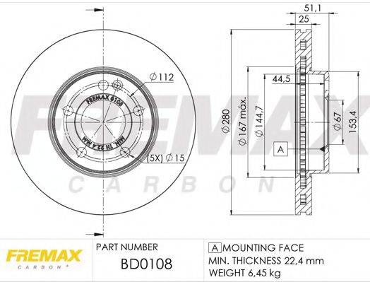 Тормозной диск FREMAX BD-0108
