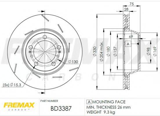 Тормозной диск FREMAX BD-3387