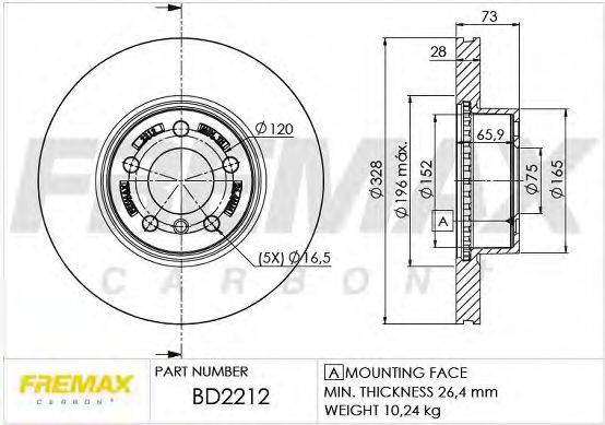 FREMAX BD2212 Тормозной диск