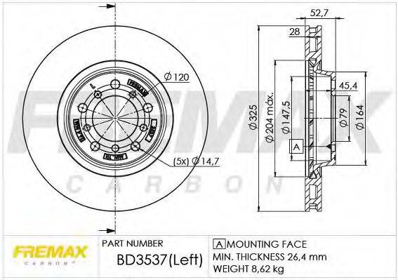 FREMAX BD3537 Тормозной диск