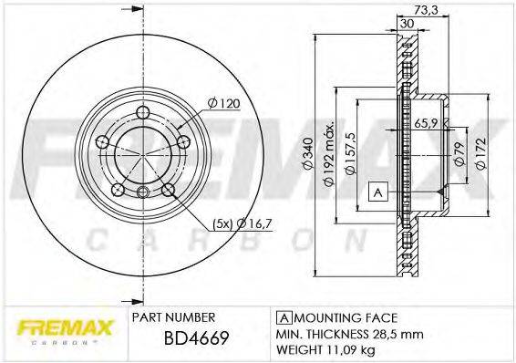 Тормозной диск FREMAX BD-4669