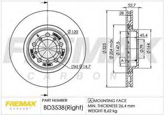 Тормозной диск FREMAX BD-3538