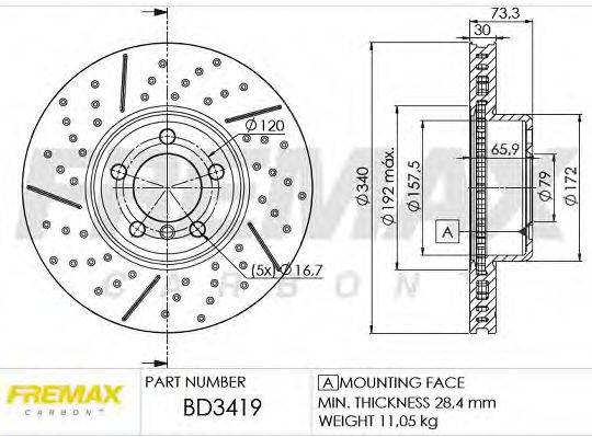 Тормозной диск FREMAX BD-3419