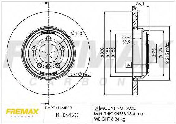 FREMAX BD3420 Тормозной диск