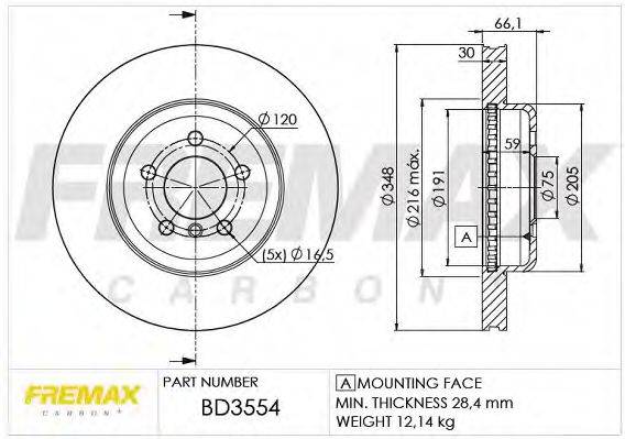 Тормозной диск FREMAX BD-3554
