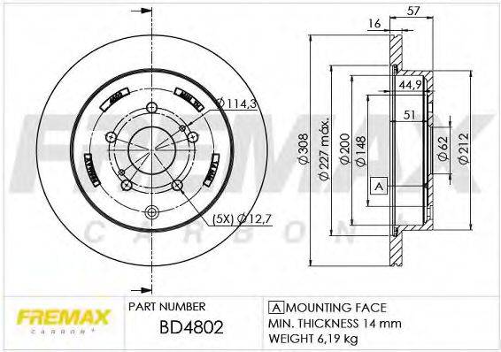 Тормозной диск FREMAX BD-4802