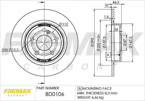 FREMAX BD0106 Тормозной диск
