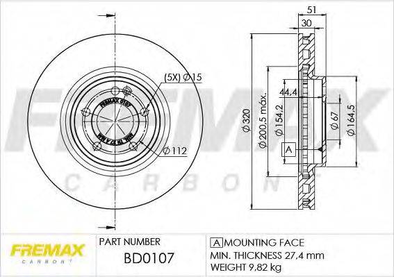 FREMAX BD0107 Тормозной диск