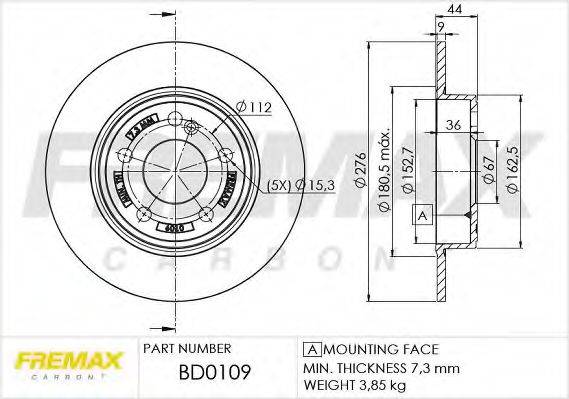 FREMAX BD0109 Тормозной диск