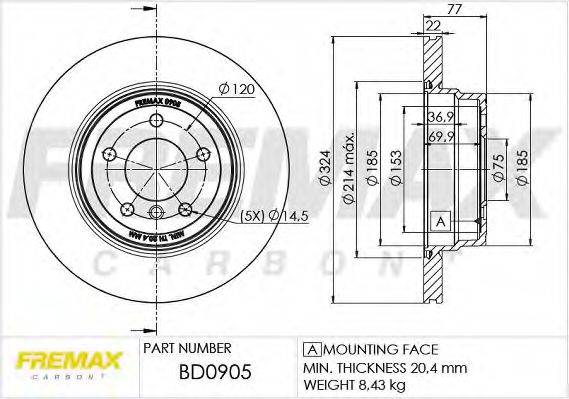 гальмівний диск FREMAX BD-0905