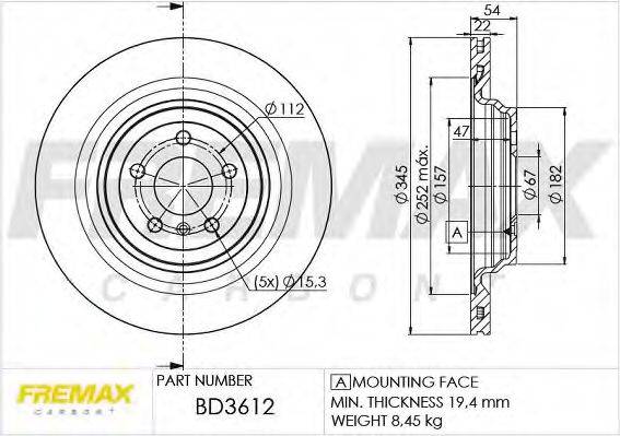 FREMAX BD3612 Тормозной диск