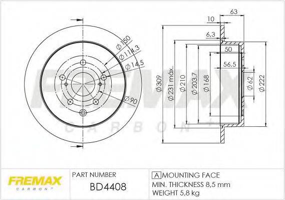 гальмівний диск FREMAX BD-4408