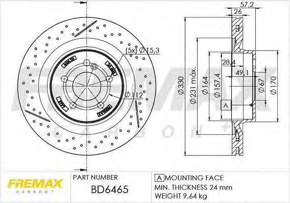 FREMAX BD6465 Тормозной диск