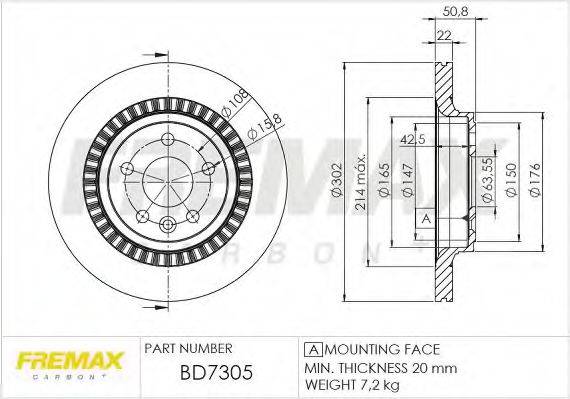 FREMAX BD7305 Тормозной диск