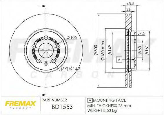 FREMAX BD1553 Тормозной диск