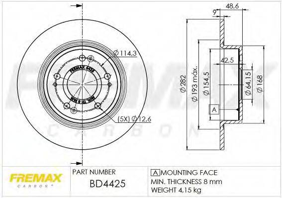 Тормозной диск FREMAX BD-4425
