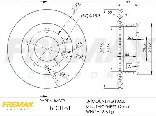 гальмівний диск FREMAX BD-0181