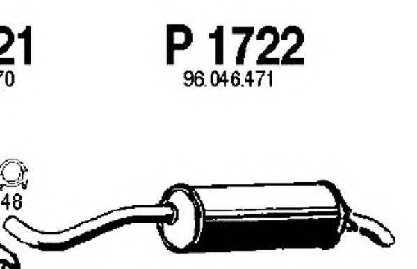 FENNO P1722 Глушник вихлопних газів кінцевий