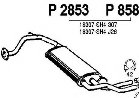 FENNO P2853 Глушник вихлопних газів кінцевий