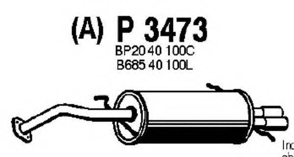 Глушитель выхлопных газов конечный FENNO P3473