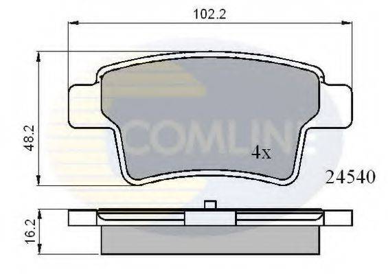 Комплект гальмівних колодок, дискове гальмо COMLINE CBP01713